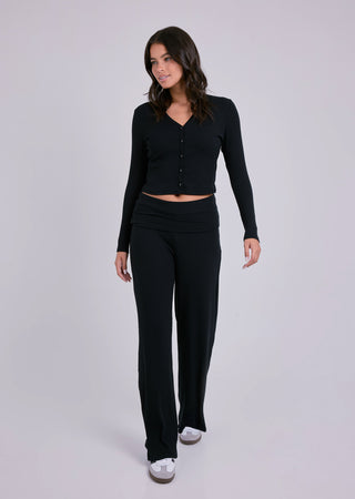 LC V- Neck Cardigan Women's Airjet Rib V- Neck Cardigan Black