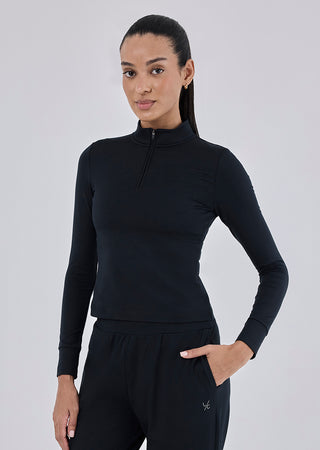 LC Womens Recovery Half Zip Black
