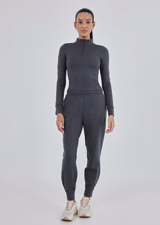 LC Womens Recovery Half Zip Charcoal Marl