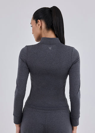 LC Womens Recovery Half Zip Charcoal Marl