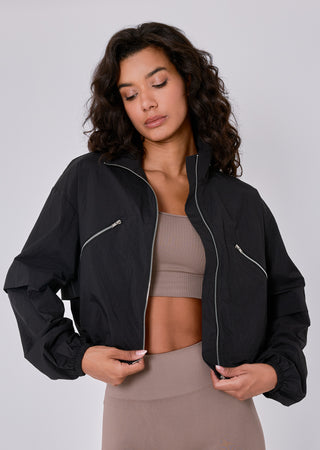 LC Zip top Womens Ripstop Zip Through Jacket Black