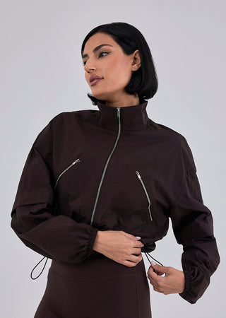 LC Zip top Womens Ripstop Zip Through Jacket Dark Cocoa