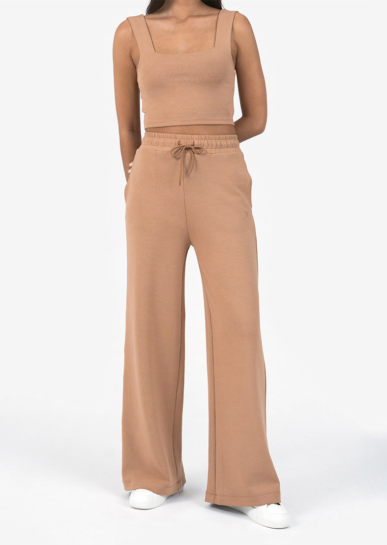 L'COUTURE Bottoms All-Around Lounge Wide Leg Trouser Cinnamon