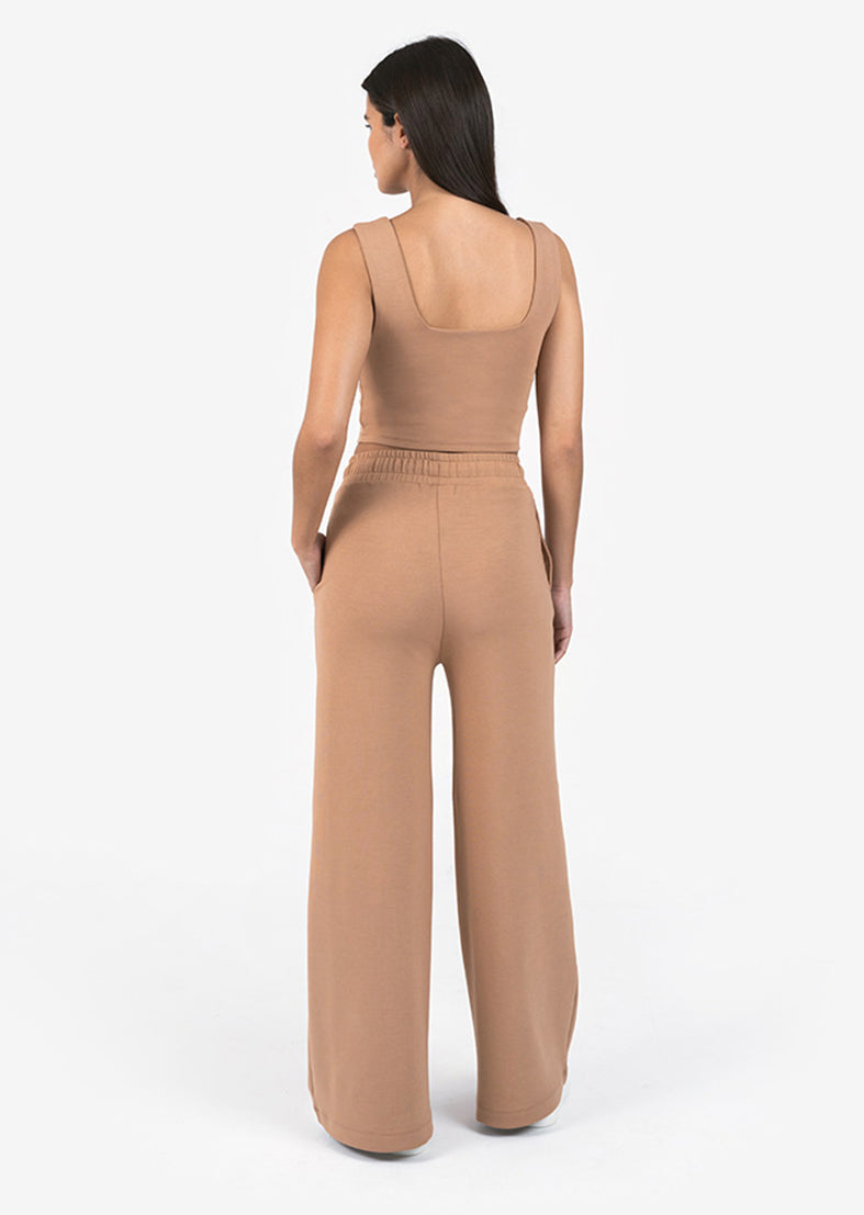 L'COUTURE Bottoms All-Around Lounge Wide Leg Trouser Cinnamon
