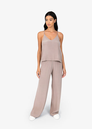 L'COUTURE Bottoms Embody Plisse Trouser Taupe