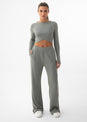 L'COUTURE Elevate Rib Long Sleeve Top Green