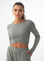 L'COUTURE Elevate Rib Long Sleeve Top Green
