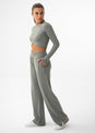 L'COUTURE Elevate Rib Long Sleeve Top Green