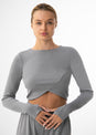 L'COUTURE Elevate Rib Long Sleeve Top Grey