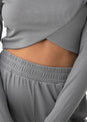 L'COUTURE Elevate Rib Long Sleeve Top Grey
