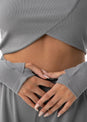 L'COUTURE Elevate Rib Long Sleeve Top Grey