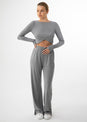 L'COUTURE Elevate Rib Long Sleeve Top Grey