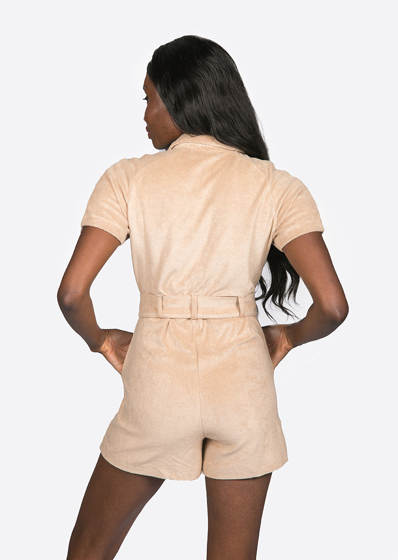 L'COUTURE Jumpsuits & Rompers Elemental Lounge Romper Caramel