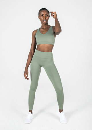 L'COUTURE Leggings Elevate Touch Full Length Legging Khaki