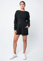 L'COUTURE Long Sleeve Tops All-Around Lounge Long Sleeve Reversible Top Black
