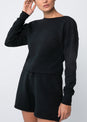 L'COUTURE Long Sleeve Tops All-Around Lounge Long Sleeve Reversible Top Black