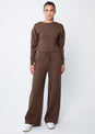 L'COUTURE Long Sleeve Tops All-Around Lounge Long Sleeve Reversible Top Chocolate