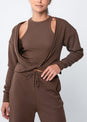 L'COUTURE Long Sleeve Tops All-Around Lounge Long Sleeve Reversible Top Chocolate