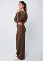 L'COUTURE Long Sleeve Tops All-Around Lounge Long Sleeve Reversible Top Chocolate