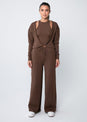 L'COUTURE Long Sleeve Tops All-Around Lounge Long Sleeve Reversible Top Chocolate