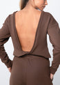 L'COUTURE Long Sleeve Tops All-Around Lounge Long Sleeve Reversible Top Chocolate