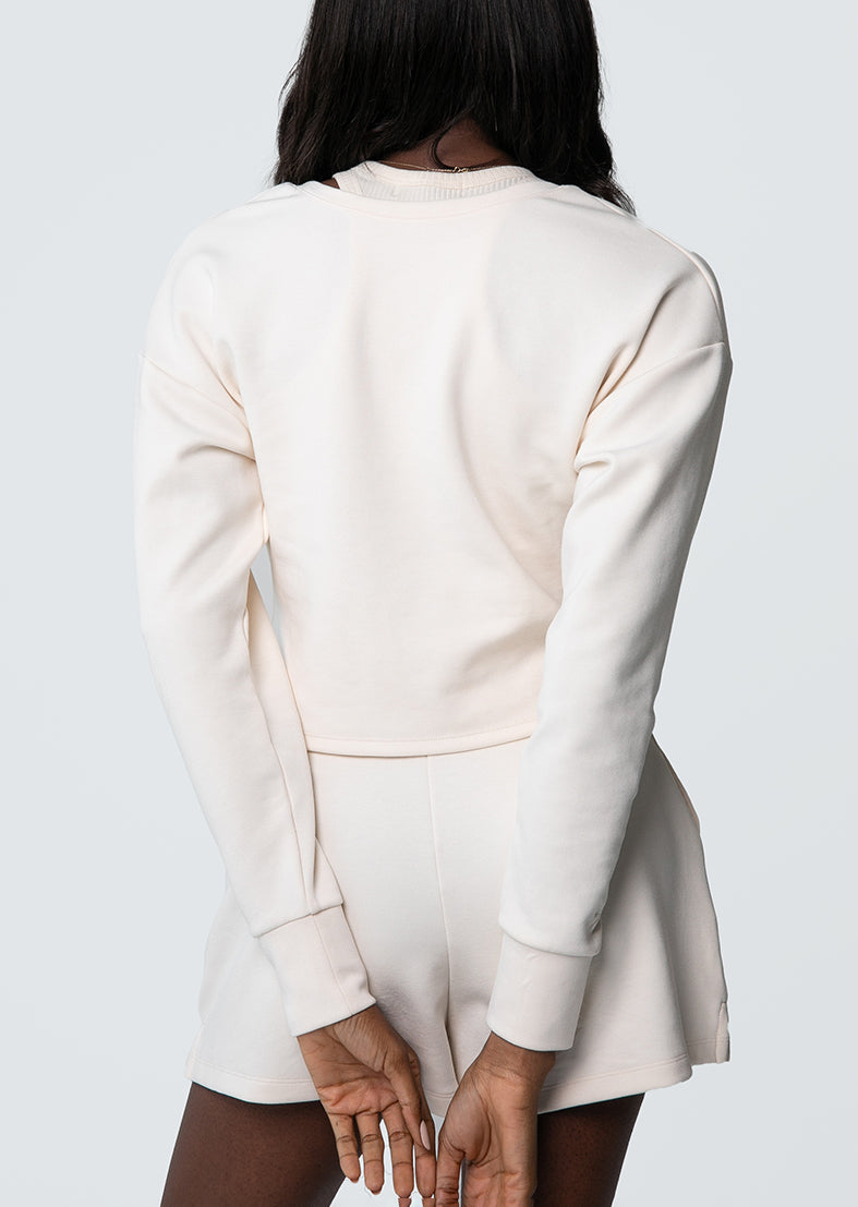 L'COUTURE Long Sleeve Tops All-Around Lounge Long Sleeve Reversible Top Eggnog