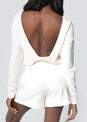 L'COUTURE Long Sleeve Tops All-Around Lounge Long Sleeve Reversible Top Eggnog