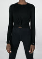 L'COUTURE Long Sleeve Tops Elevate Long Sleeve Knot Top Black