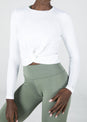 L'COUTURE Long Sleeve Tops Elevate Long Sleeve Knot Top White