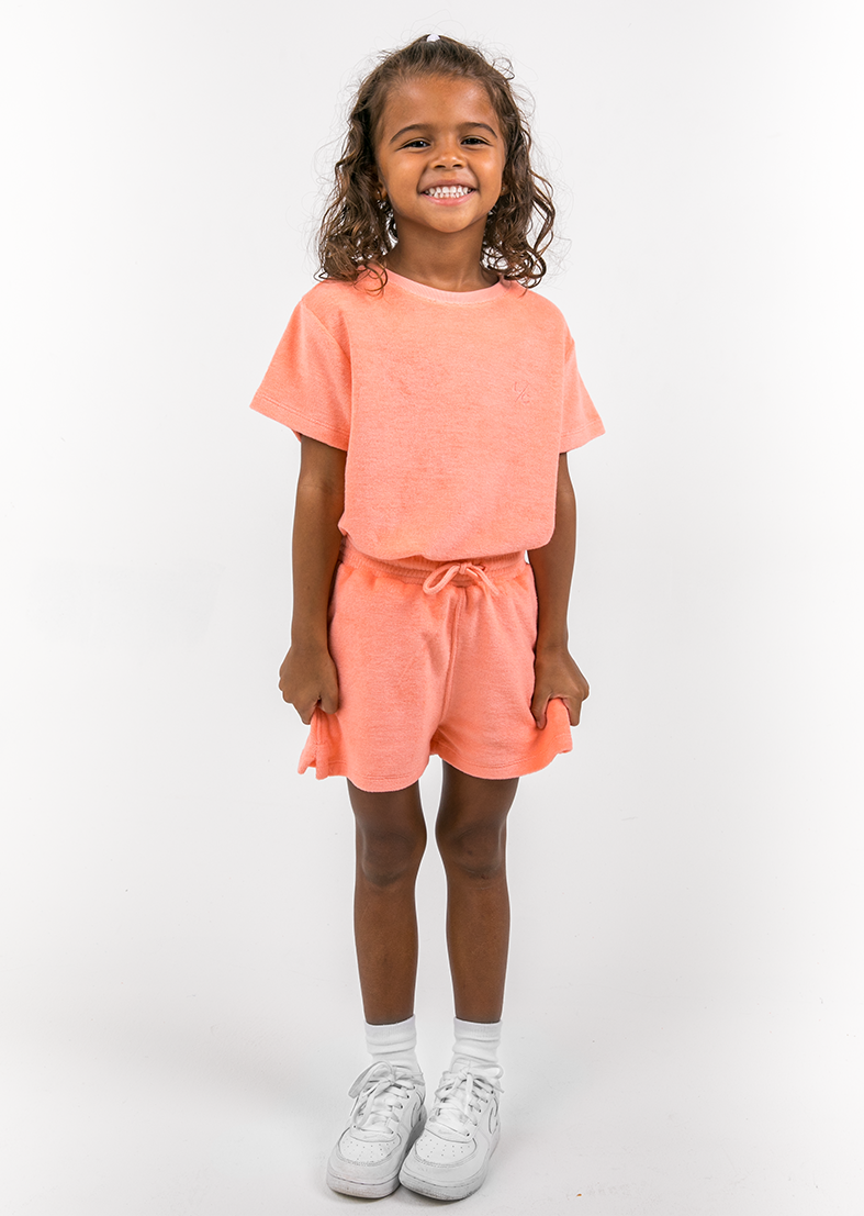 L'COUTURE Mini Shorts SoCal Sorbet Mini Terry Short Coral