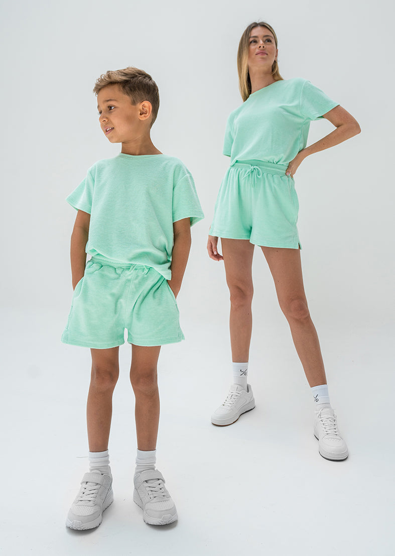 L'COUTURE Mini Shorts SoCal Sorbet Mini Terry Short Mint
