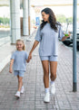 L'COUTURE Mini Tops Embody Mini Rib Tee Lilac Grey
