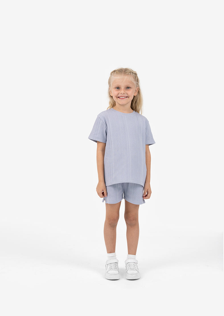 L'COUTURE Mini Tops Embody Mini Rib Tee Lilac Grey