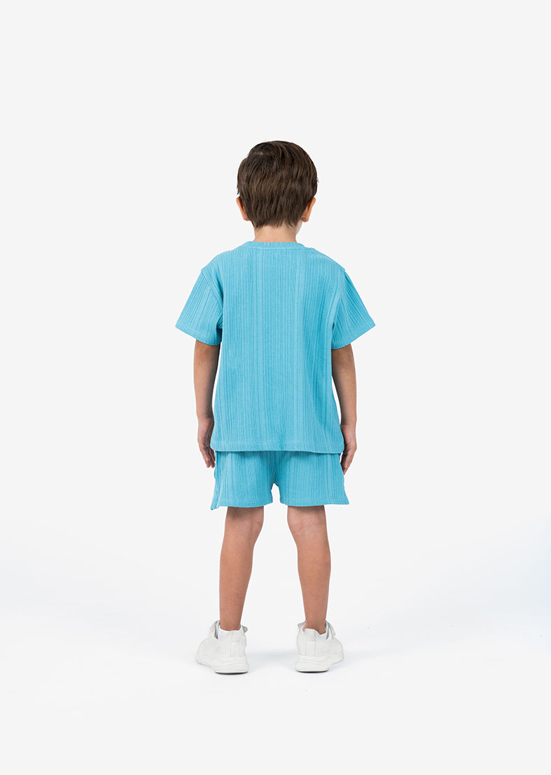 L'COUTURE Mini Tops Embody Mini Rib Tee Sea Blue