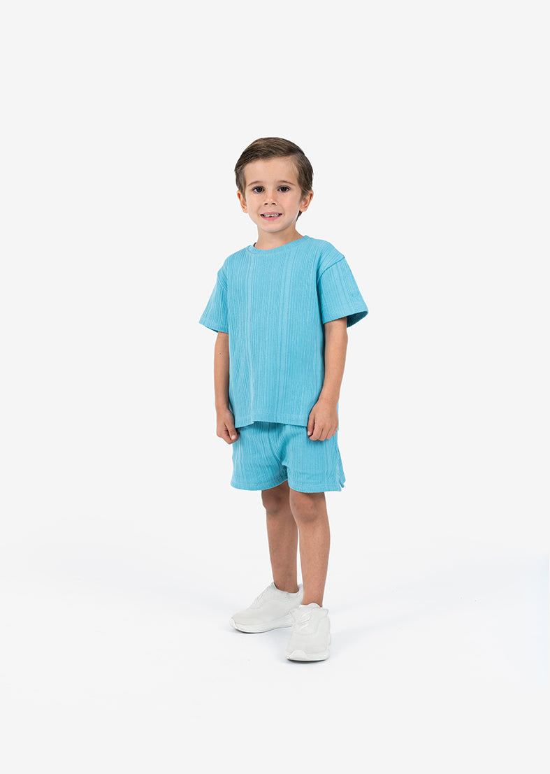 L'COUTURE Mini Tops Embody Mini Rib Tee Sea Blue