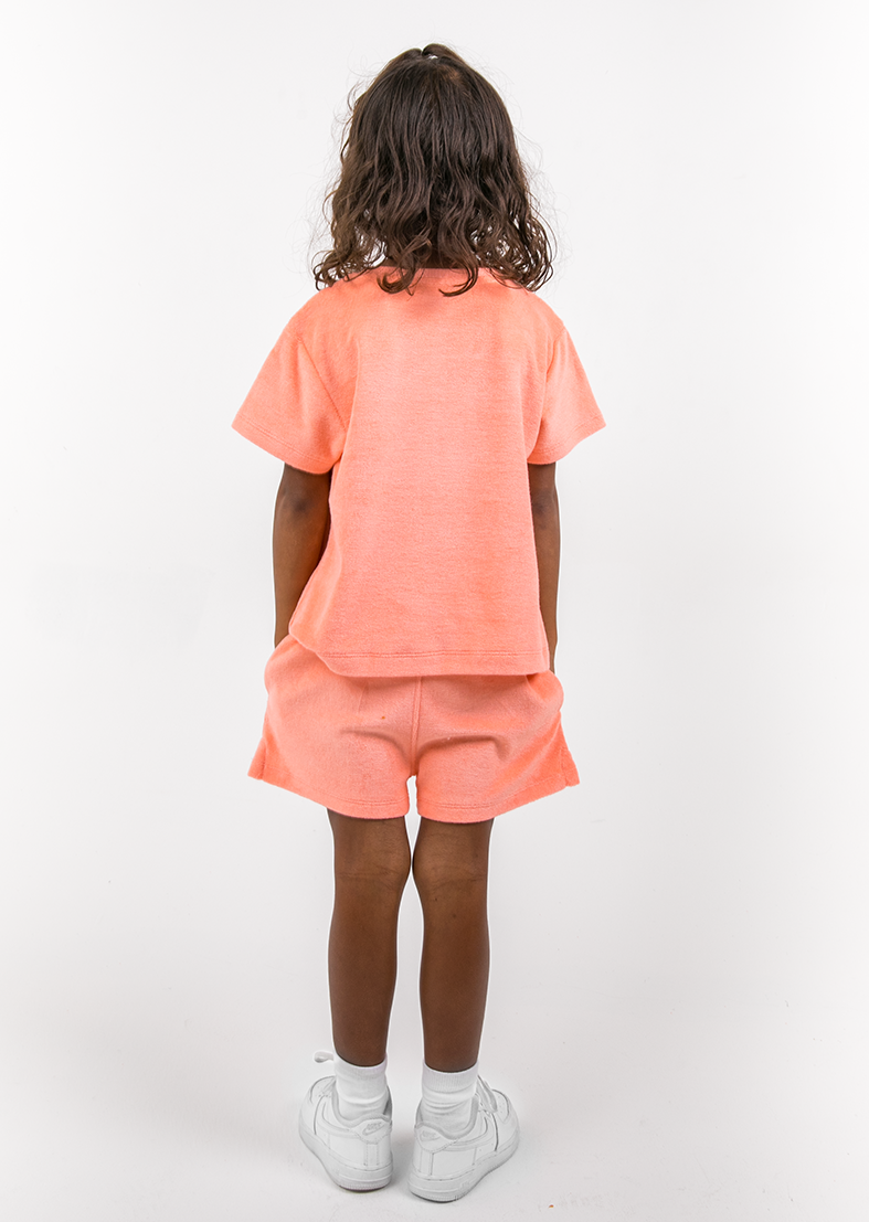 L'COUTURE Mini Tops SoCal Sorbet Mini Terry Tee Coral