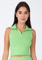 L'COUTURE Polo Top Club LC Sleeveless Polo Lime Green