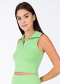 L'COUTURE Polo Top Club LC Sleeveless Polo Lime Green
