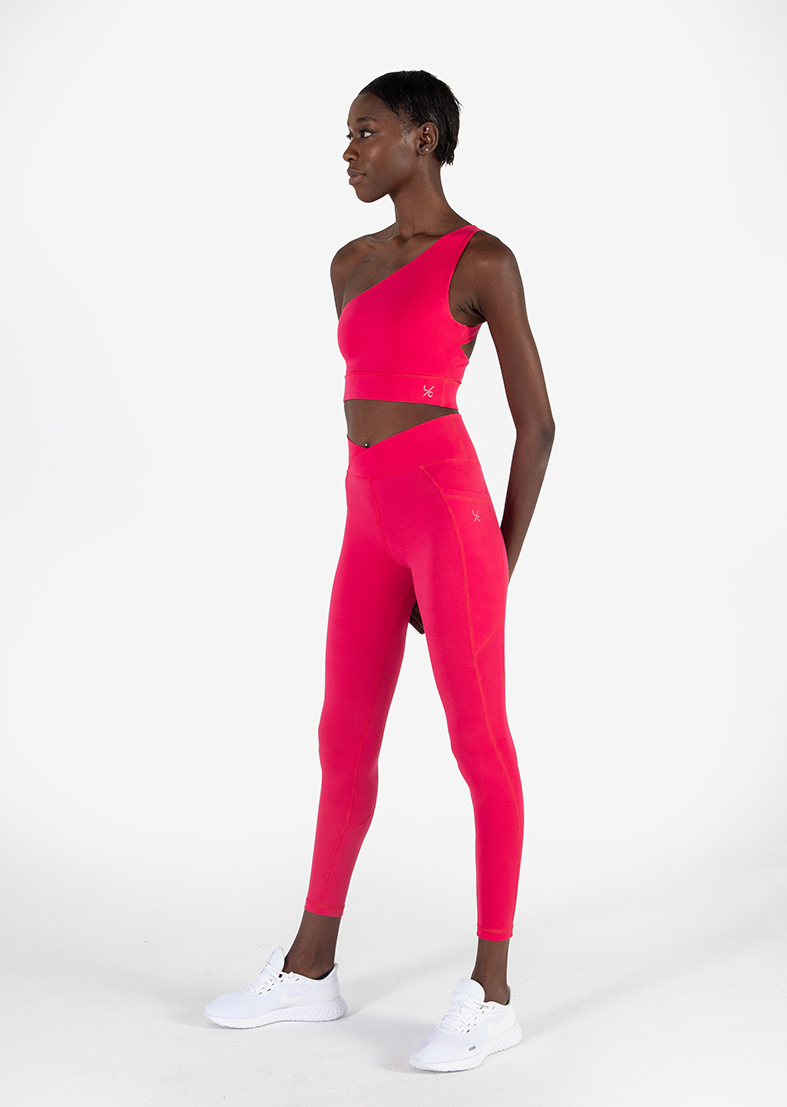 L'COUTURE Revive Cross Front Legging Rose Red