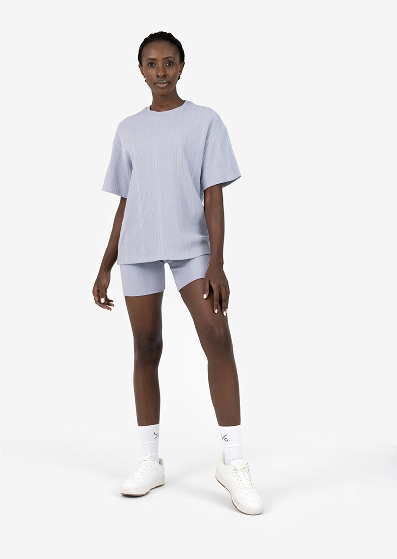 L'COUTURE Shorts Embody Rib Bike Short Lilac Grey