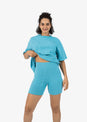L'COUTURE Shorts Embody Rib Bike Short Sea Blue