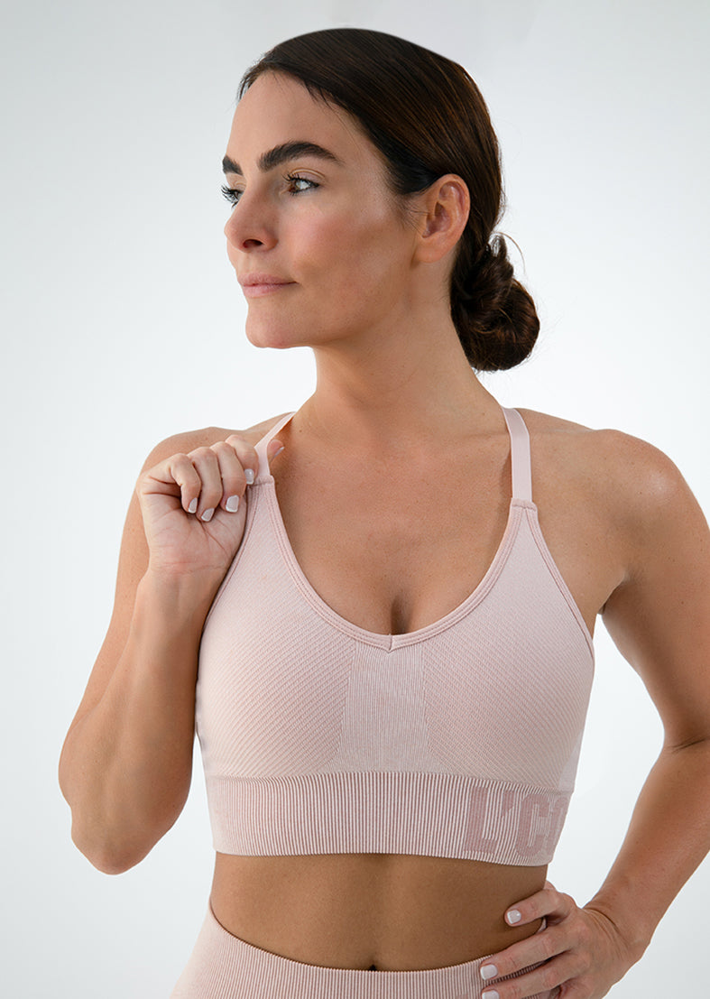 Elevate Seamless Bra Peach Marl Final Sale – LC