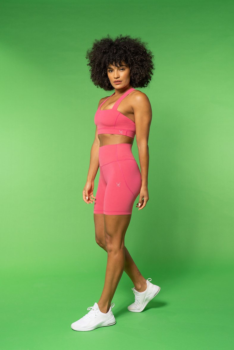 L'COUTURE Sports Bras Energy Asymmetric Crop Bra Honeysuckle