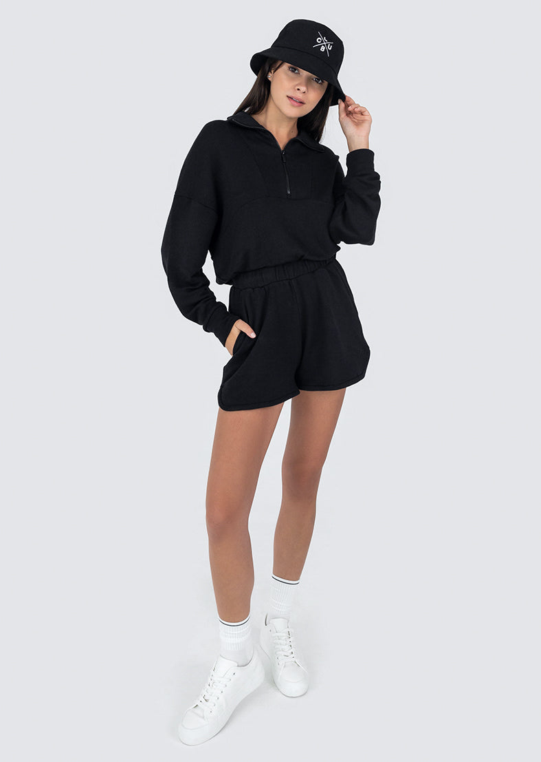 L'COUTURE Sweatshirts Club LC Half Zip Sweatshirt Black