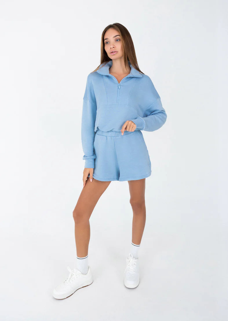 L'COUTURE Sweatshirts Club LC Half Zip Sweatshirt Blue