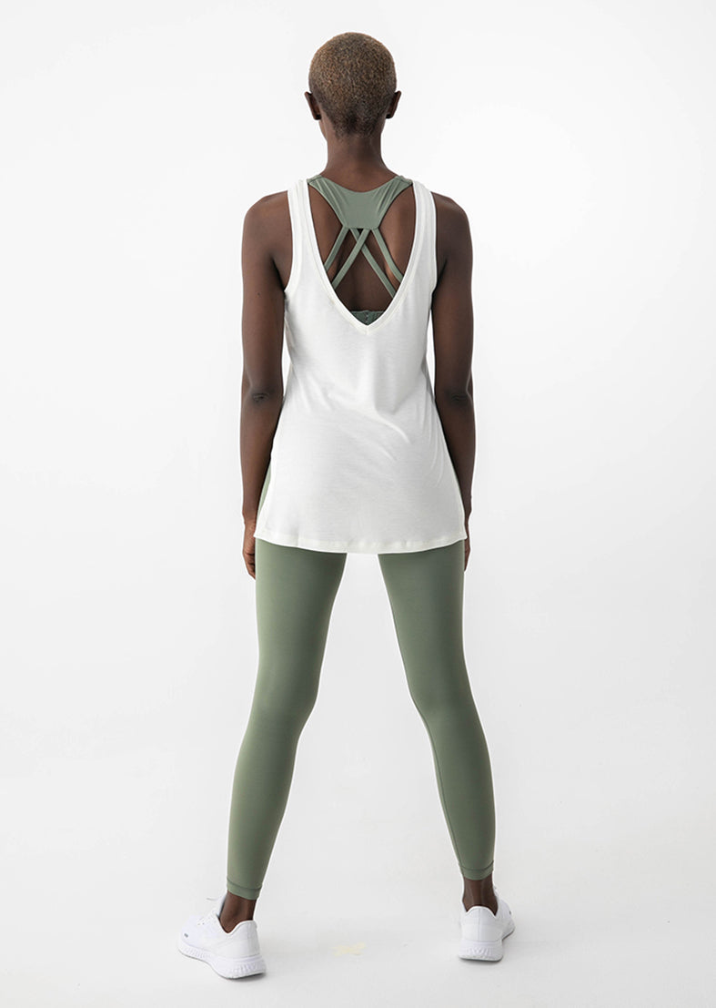 L'COUTURE Tanks Elevate Lounge Long Tank Cream