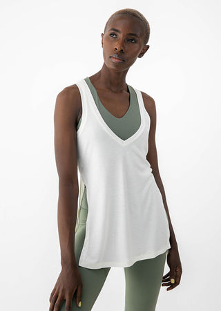 L'COUTURE Tanks Elevate Lounge Long Tank Cream