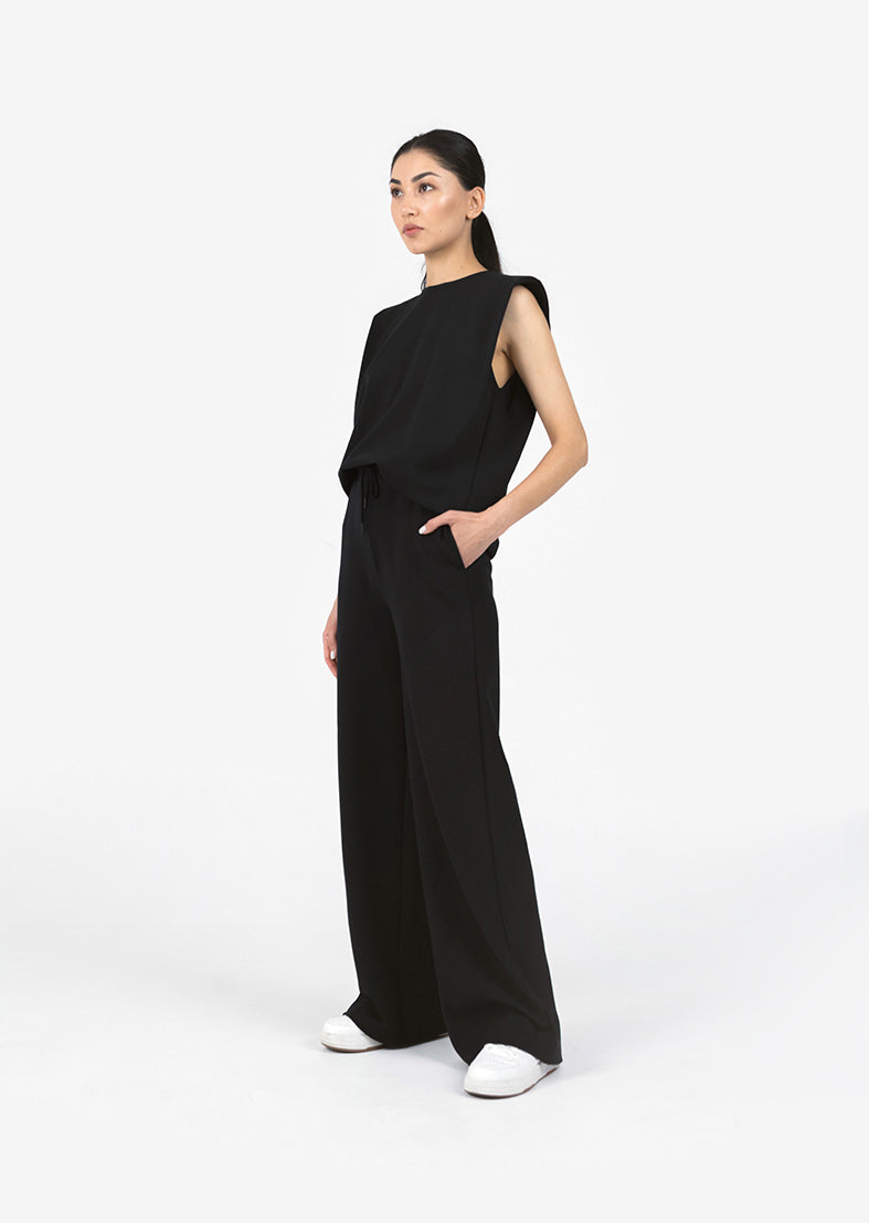 L'COUTURE Tees & Tanks All-Around Lounge Padded Shoulder Tee Black