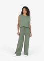 L'COUTURE Tees & Tanks All-Around Lounge Padded Shoulder Tee Khaki