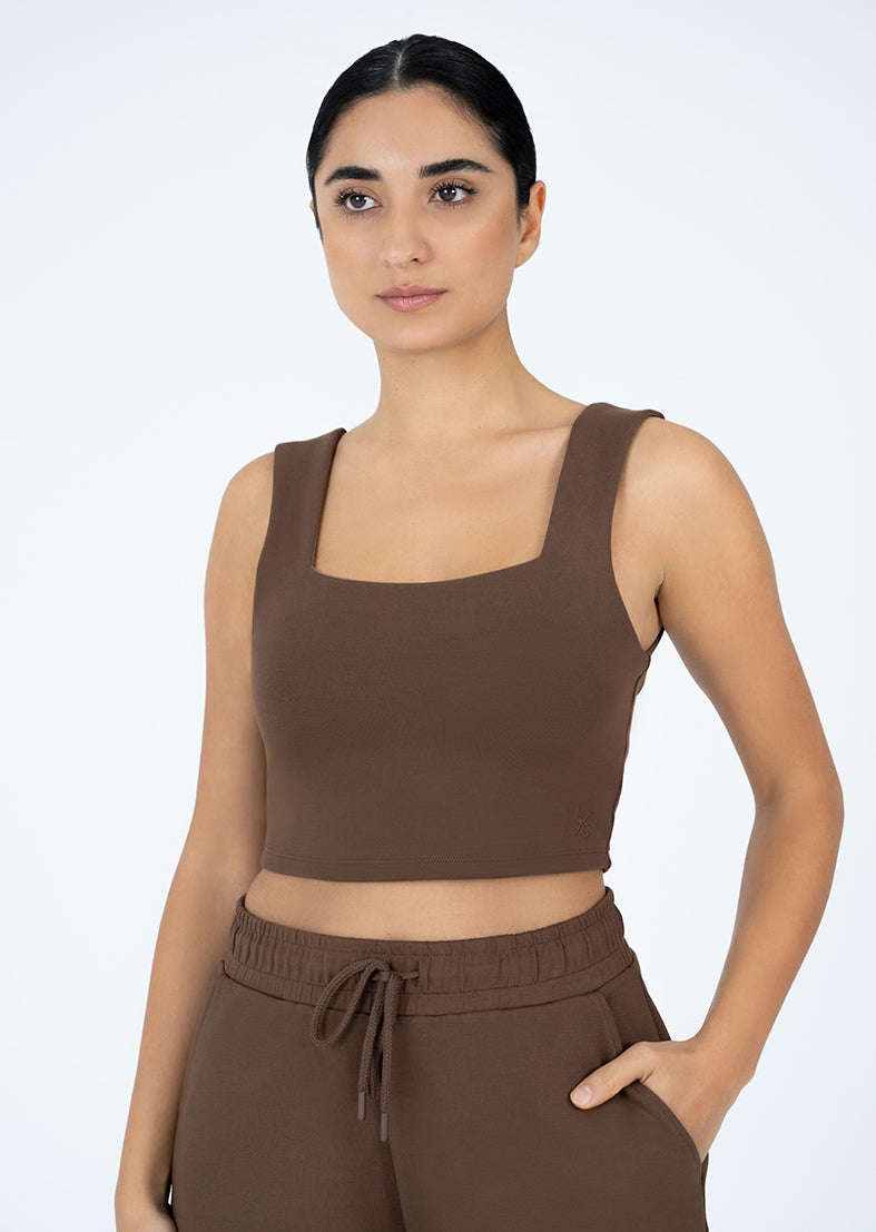 L'COUTURE Tees & Tanks All-Around Lounge Square Tank Chocolate